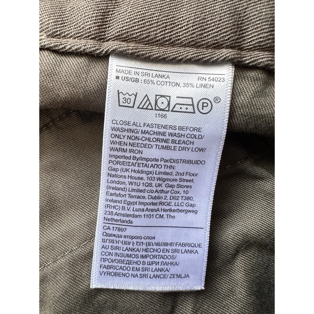 Banana Republic Cargo Pants Womens 8 Brown Excellent High Rise Cotton Linen Wide